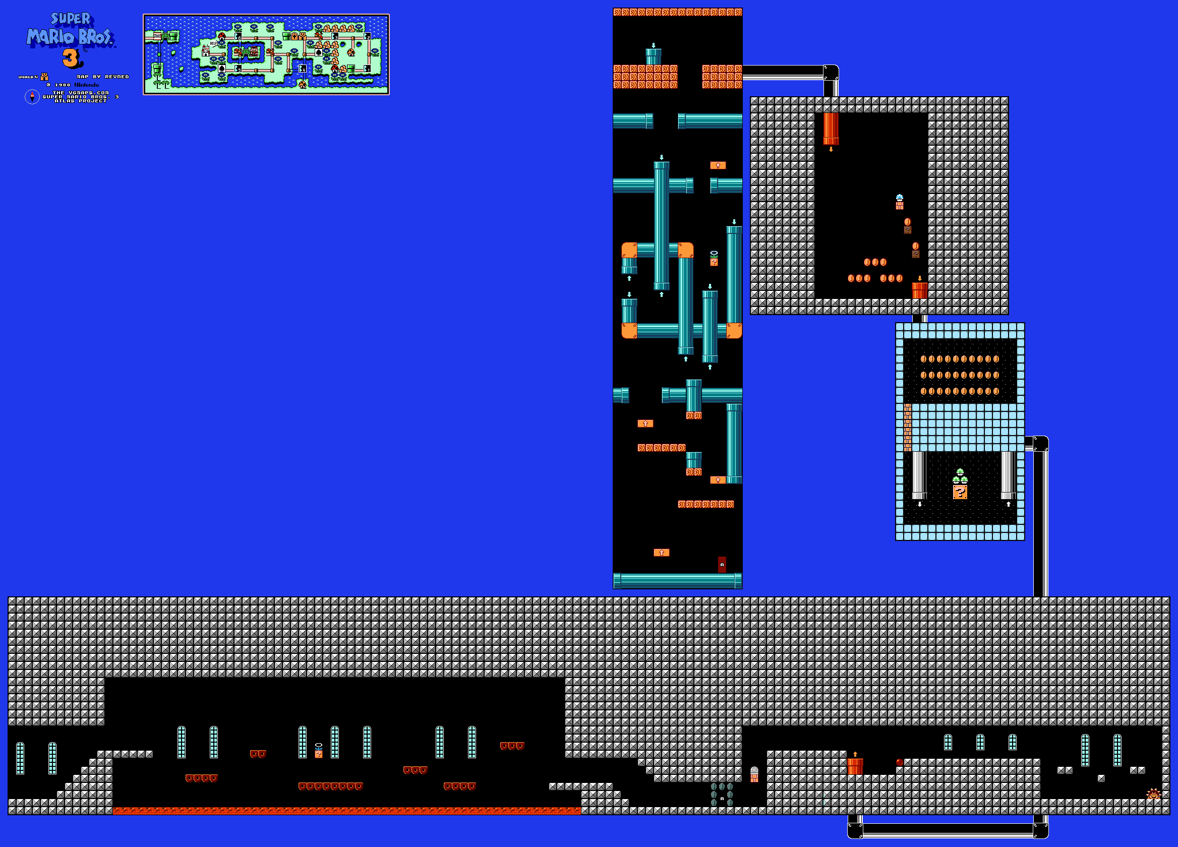 Super Mario Bros 3 Level Maps Super Mario Bros. 3 Revned's Video Game Maps